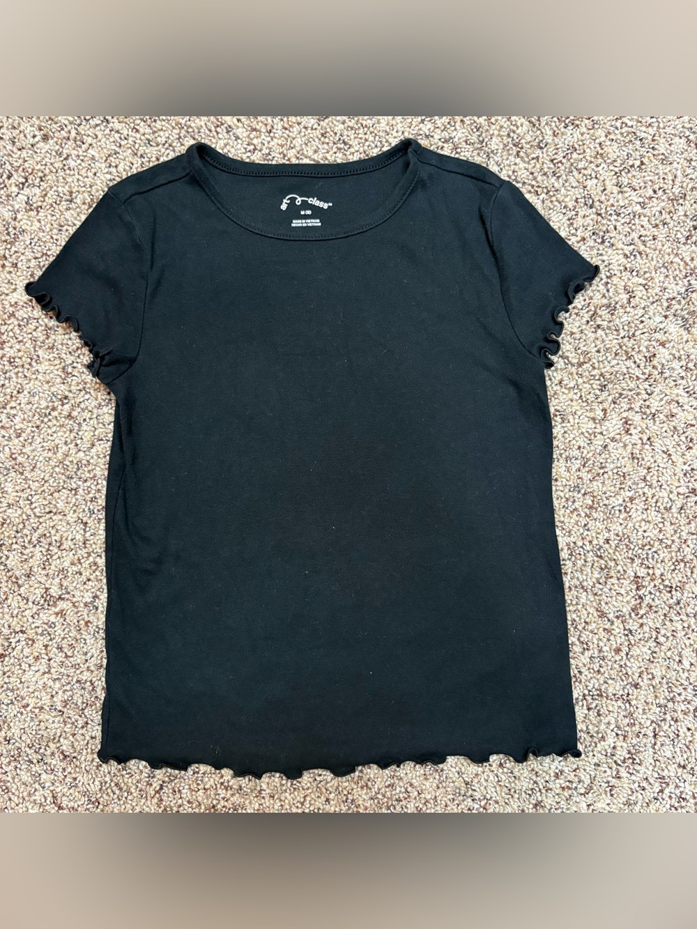 art class Black Lettuce-Edge Short Sleeve Tee girls size medium 8